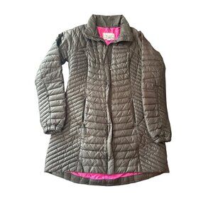 Eddie Bauer Womens Down Jacket S Black Midi Coat Goose Feathers Minimalist Gorp